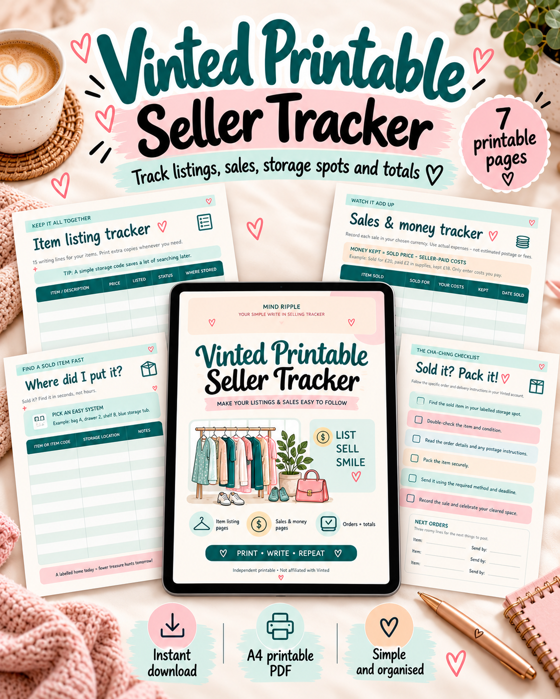 Vinted Cash Challenge – Printable Kit
