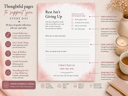 Calm Beneath the Storm | 30-Day Guided Self-Care Journal