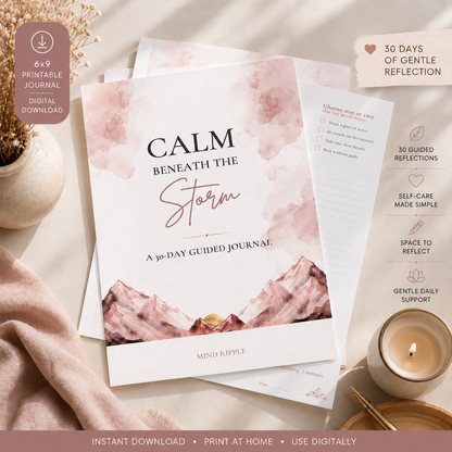 Calm Beneath the Storm – A 30-Day Guided Journal | Digital Download