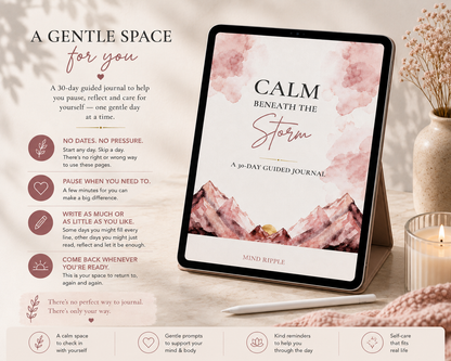 Calm Beneath the Storm – A 30-Day Guided Journal | Digital Download