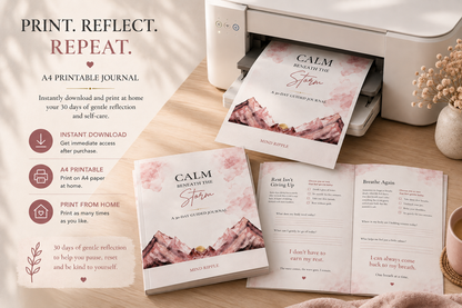 Calm Beneath the Storm – A 30-Day Guided Journal | Digital Download