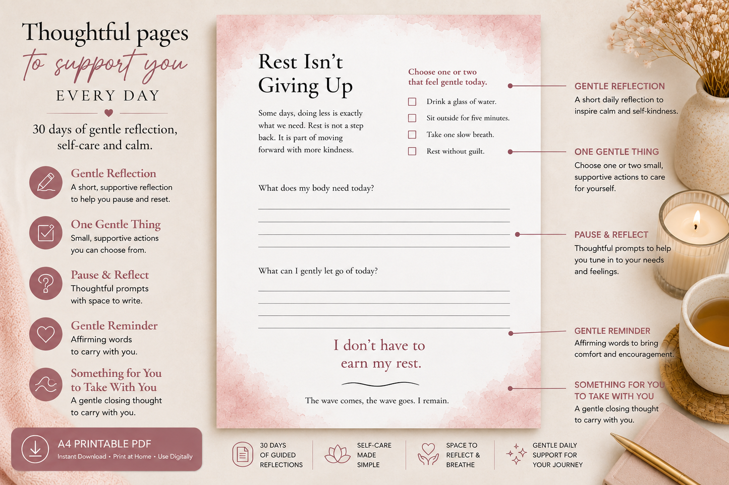 Calm Beneath the Storm – A 30-Day Guided Journal | Digital Download
